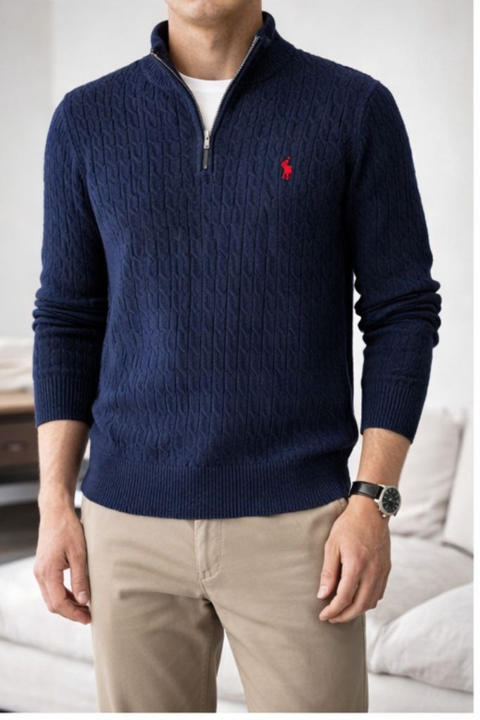 سويتر رجالي بسحاب نصفي – أناقة وراحة يومية