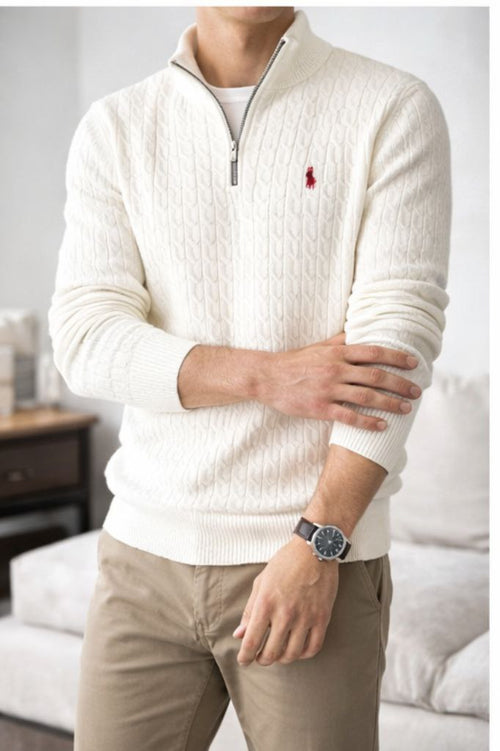 سويتر رجالي بسحاب نصفي – أناقة وراحة يومية