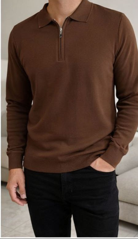 سويتر رجالي بسحاب نصفي – أناقة بسيطة ولبس يومي